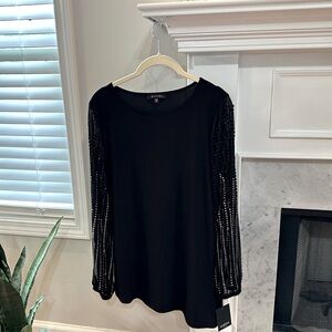 NWT Marina Asymmetrical Beaded Top